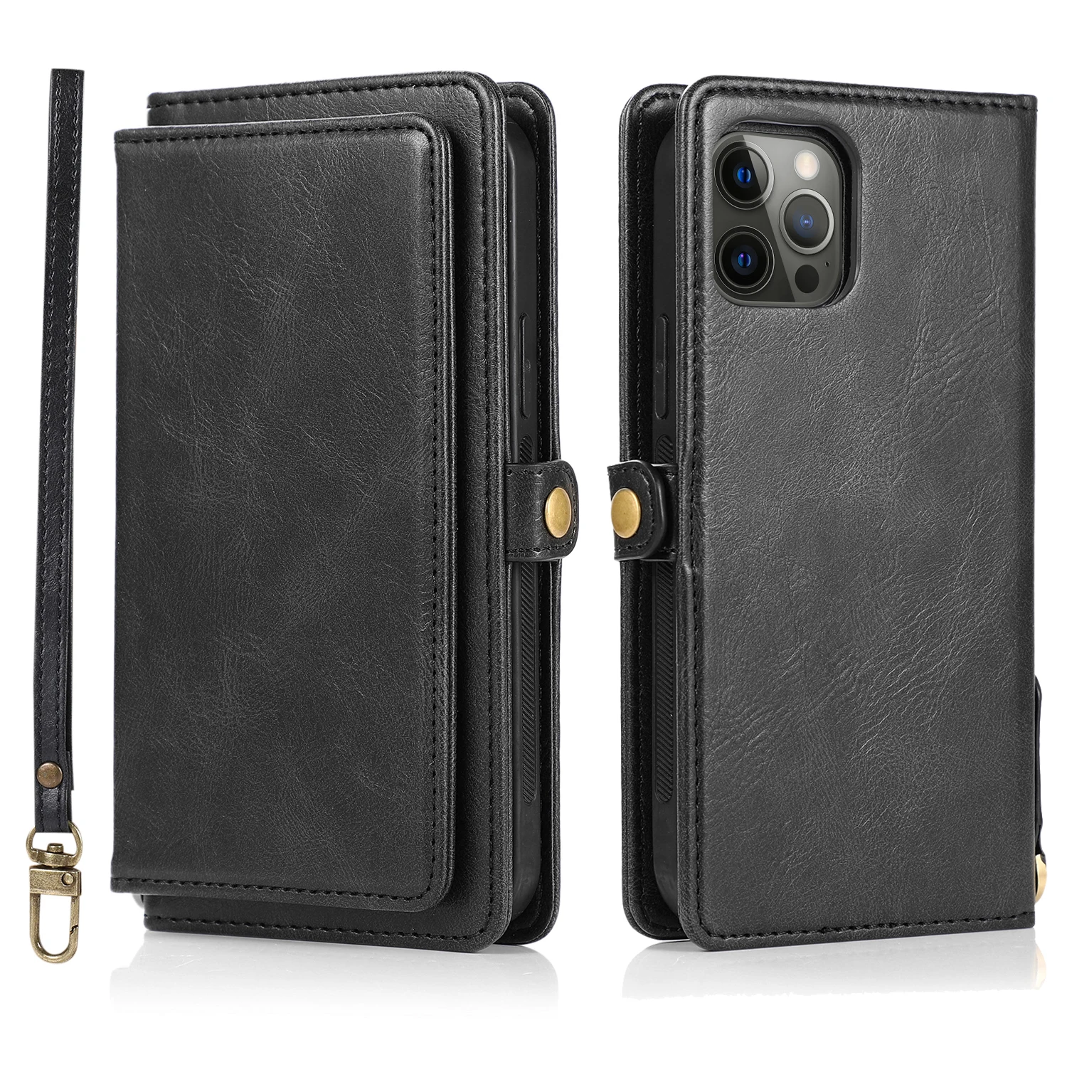 

Luxury Multi Cards Wallet Leather Case For iPhone 12 11 Pro Max 6 7 8 Plus X Xr Xs Cover Magnet Detached
