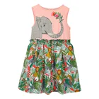 Маленькие maven платья для девочек слон животных платье летняя детская одежда Vestido Хлопковое платье Fille детвечерние платье для девочек