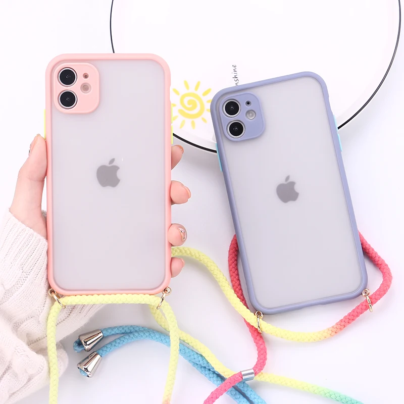 Camera Protection Phone Case Crossbody Necklace Cord Lanyards Rope For iPhone 14Plus 14 14Promax 12 13 Pro Max Shockproof Cover