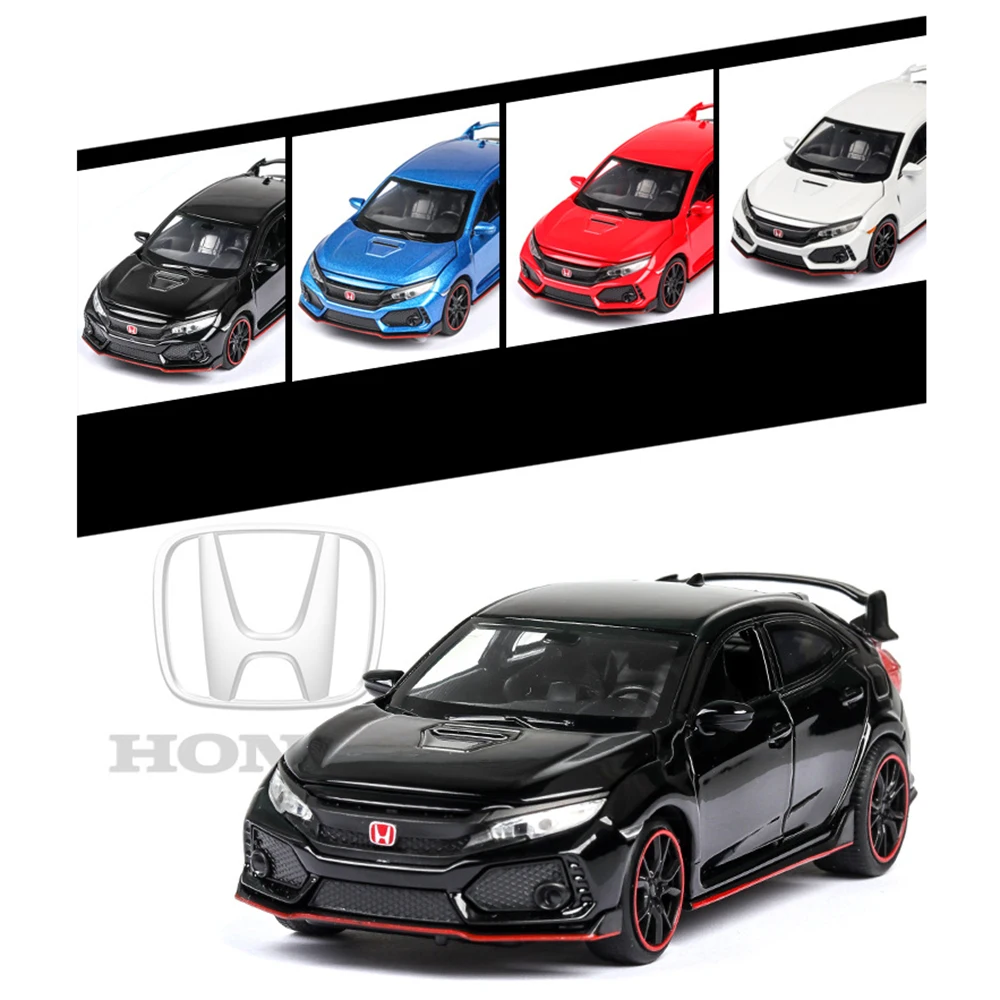 1:32 Civic TYPE-R Diecasts машинки, игрушечный автомобиль, модель автомобиля со звуком, светильник, коллекция, игрушки для мальчиков, подарки для детей