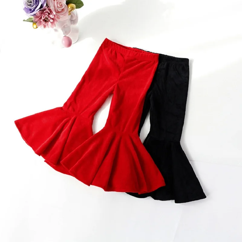 Новинка 2020 года Леггинсы с оборками для маленьких девочек Плотные вельветовые