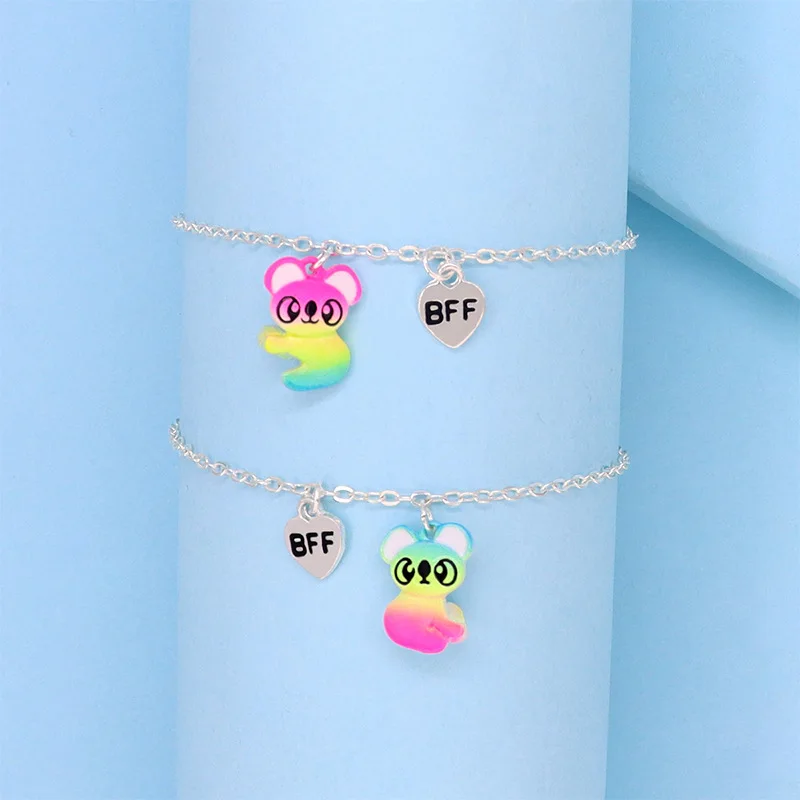 Luoluoyi милые яркие Форма браслет-цепочка лучшие друзья браслеты BFF дружбы для детей, ювелирное изделие, подарок для девочек