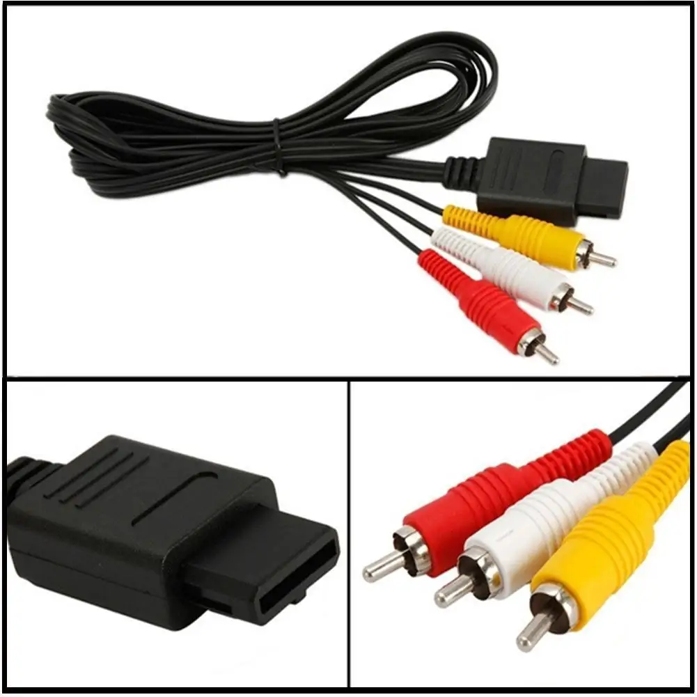

1.8m AV Audio Video A/V TV Cable RCA For Nintendo Cable N64 Y6P4