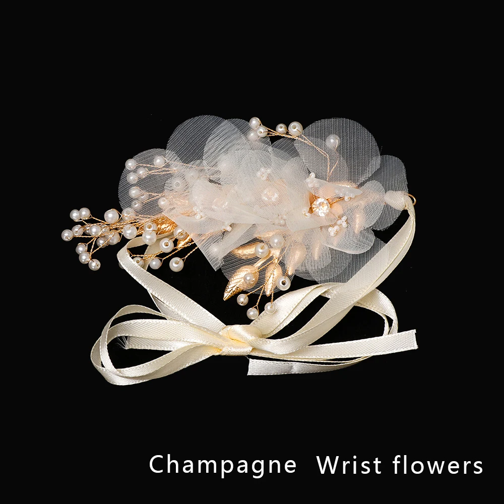 style 4-wrist flower Свадебный головной убор Корона головной убор повязка на голову с жемчугом свадебный головной убор ручной работы романтический цветок Диадемы Ювелирные изделия Для Волос Аксессуары - Окраска металла: style 4-wrist flower