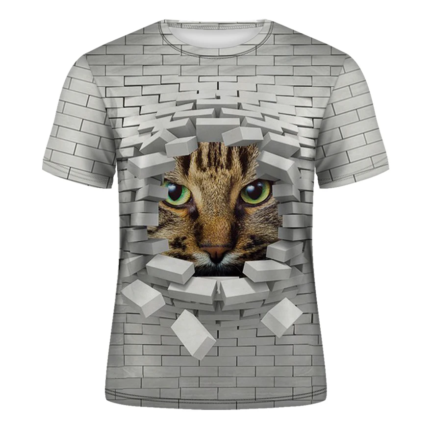 

Cat short-sleeved shirts for men and women 3D printing pet T-shirts for men and women summer tops casual simple style