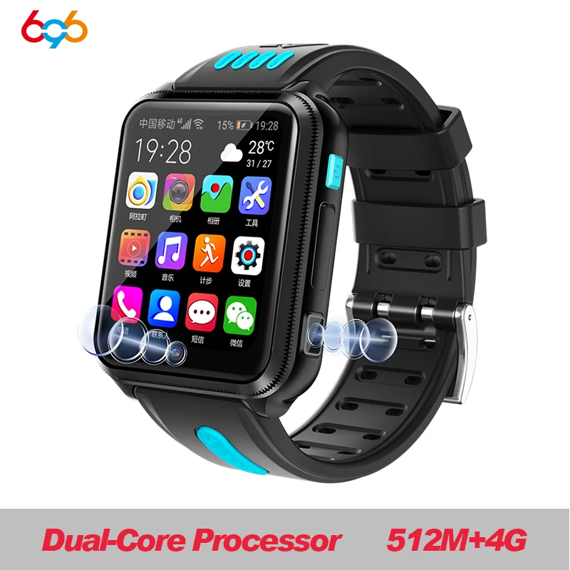 ALDH1 4G bk blue 696, 4G, gps, Wi-Fi, для студентов/детей, Смарт-часы, телефон H1/W5, система android, приложение, установка, Bluetooth, умные часы, 4G, sim-карта - Цвет: ALDH1 4G bk blue