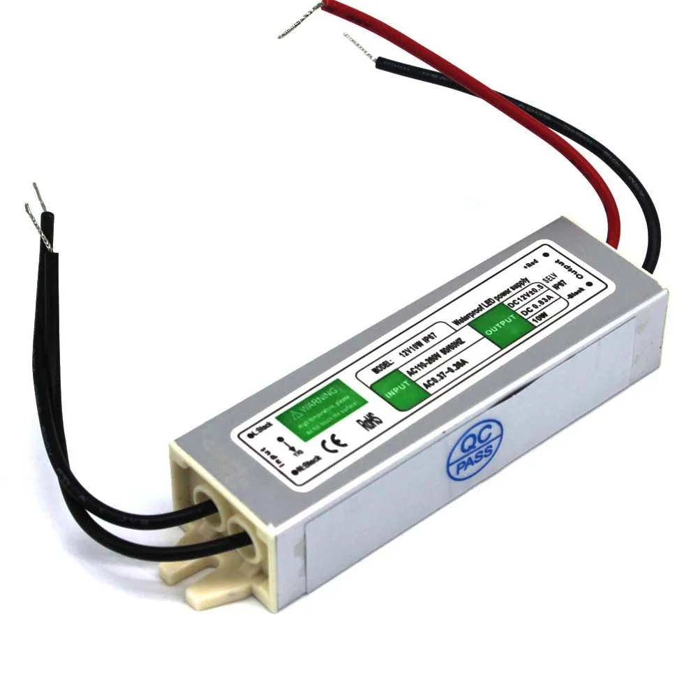 Мини-размер водонепроницаемый IP67 0.83A 10 Вт DC12V импульсный трансформатор AC 100-240 В