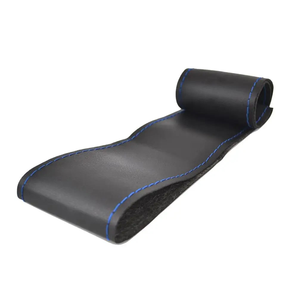 Роскошный синий автомобильный кожаный чехол на руль спортивный нескользящий из