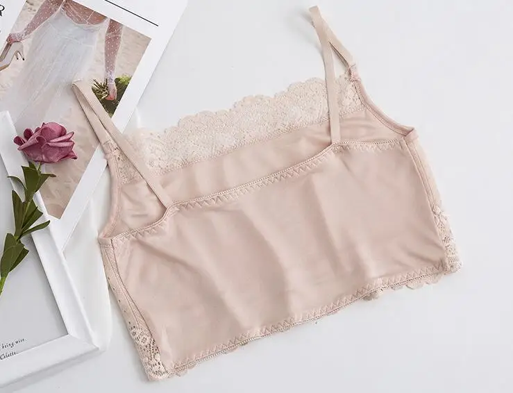 1 шт., шелк, Женская кружевная мини майка без подкладки SG430