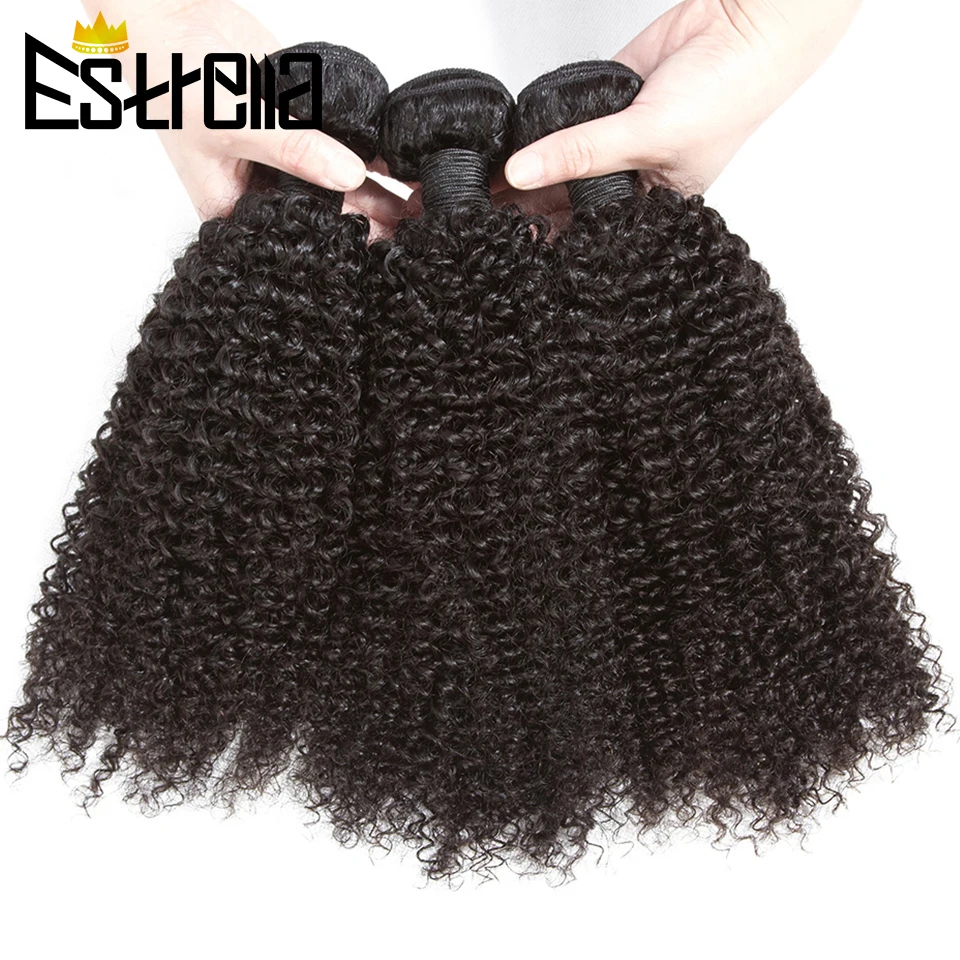 

Brazilian Kinky Curly Human Hair Bundles 1/3/4 Pcs Remy Human Hair Weave Kinky Curly Bundles Natural Color 8"-28"Hair Extensions