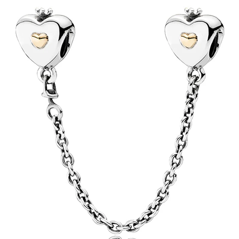 Оригинальные двухцветные бусины-цепочки в форме сердца и короны подходят для