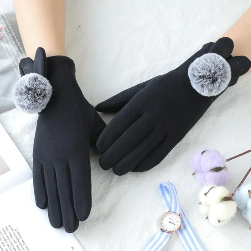 Перчатки для вождения тонкие Варежки женские осенние эластичные кроличьи уши