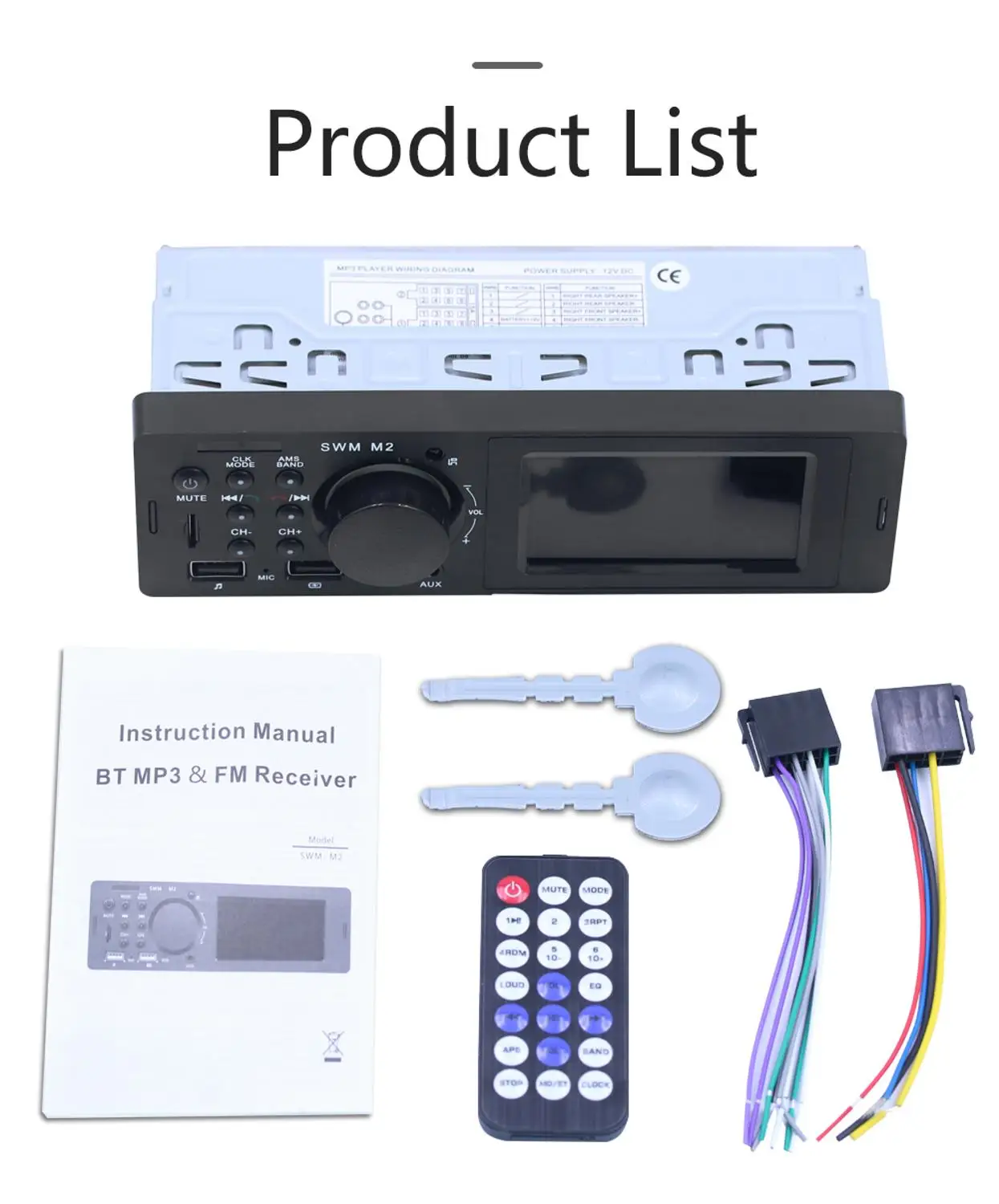 M2 автомобильный стерео MP3 музыкальный плеер fm-радио Bluetooth-совместимый 4 0 TF AUX Dual USB