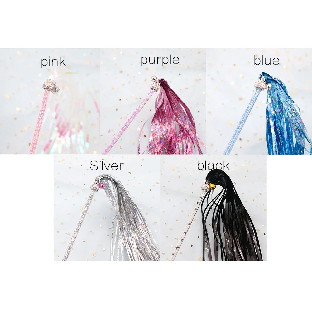 

Funny Cute Interactive Training Cat Stick Kitten Acrylic Dangler Rod Pet Toys Tassels Teaser Bell Teasing Wand