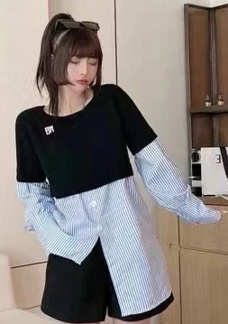 

118643 118644 Women Shirts Fashion Classic Trendy Brand Luxury Designer Clothes Spring Autumn Tops A2