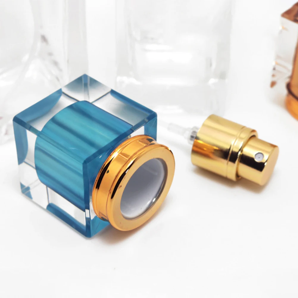 30 мл портативный квадратный прозрачный многоразовый стеклянный флакон для