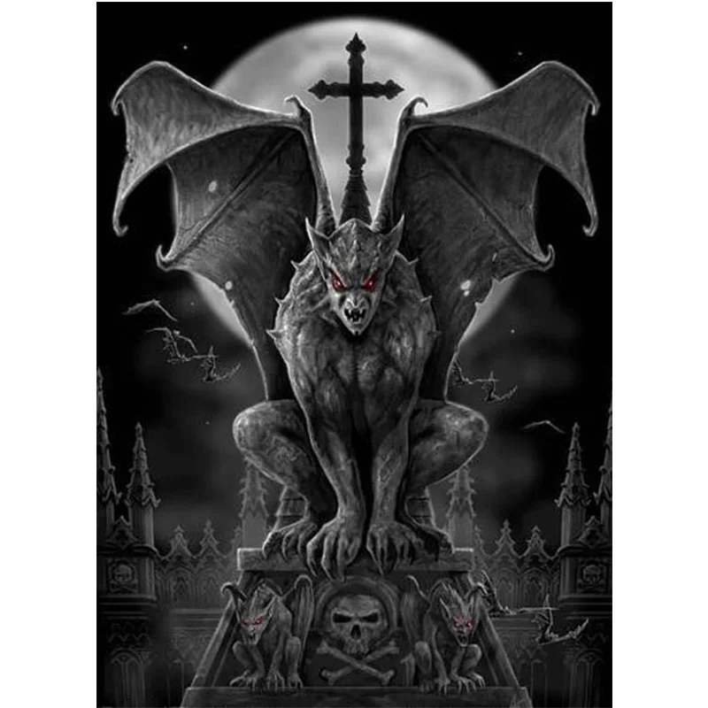 Алмазная 5D Мозаика &quotсделай сам&quot дьявол и ангел полная круглая вышивка