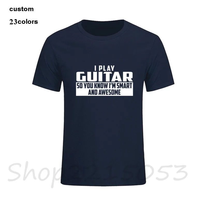 Мужская хлопковая футболка с надписью Smart and Awesome Guitar уличная одежда 2020 |