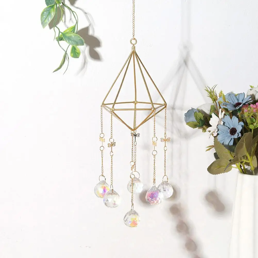 

Hanging Ornament Eye-catching Rainbow Maker Faux Crystal Three-dimensional Pendant Window Decor Decorative Items