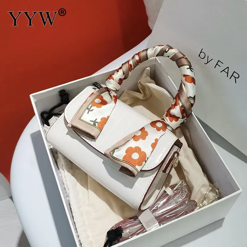 

Сумки через плечо из искусственной кожи с шелковым шарфом, женские сумки знаменитости с крокодиловой текстурой, дорожные тоуты, сумка на пл...