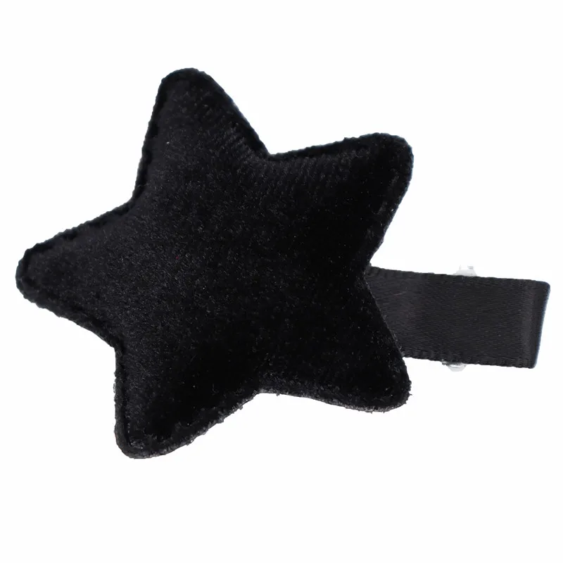 Star Black Новое поступление, Детские милые бархатные заколки для волос, мишура для маленьких девочек, милые BB заколки, красивые шпильки для волос, боковые заколки - Цвет: Star Black