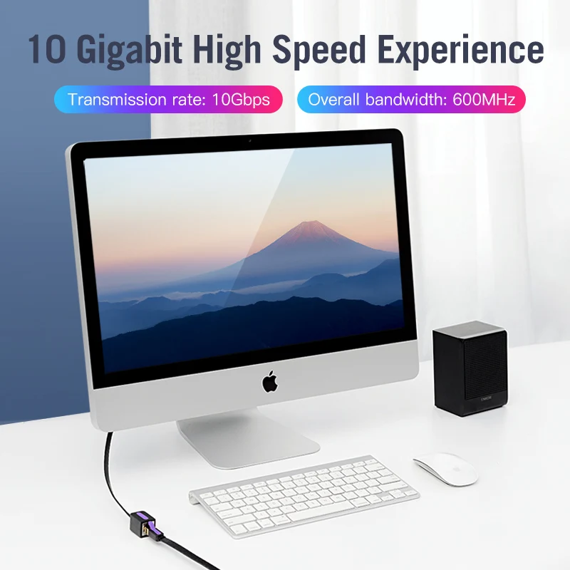 Удлинитель Ethernet Vention Cat7 RJ45 Cat7/Cat6 адаптер для ПК ноутбука роутера модемного кабеля