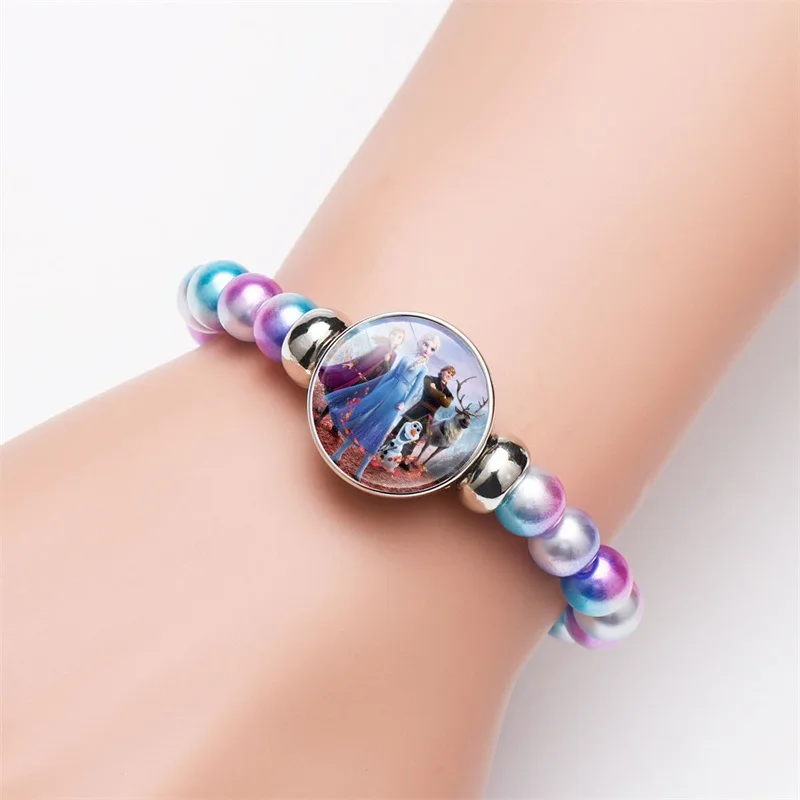 Дисней Эльза Анна Принцесса Браслеты Мода Радуга Замороженные 2 милые девушки