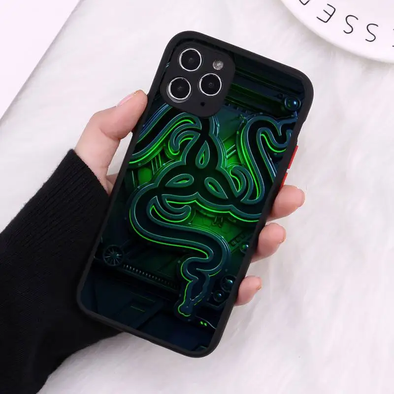 

luxury art Razer brand Phone Case Matte Transparent for iPhone 7 8 11 12 s mini pro X XS XR MAX Plus cover funda