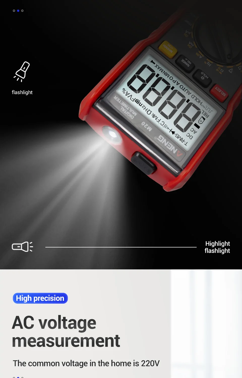 ANENG M20 мультиметр цифровой тестер 6000 отсчетов digital multimeter цифровой Мультиметр токовые клещи transistor tester esr тестер транзисторов амперметр автоматический dc dc мультиметры цифровые конденсатор тестор