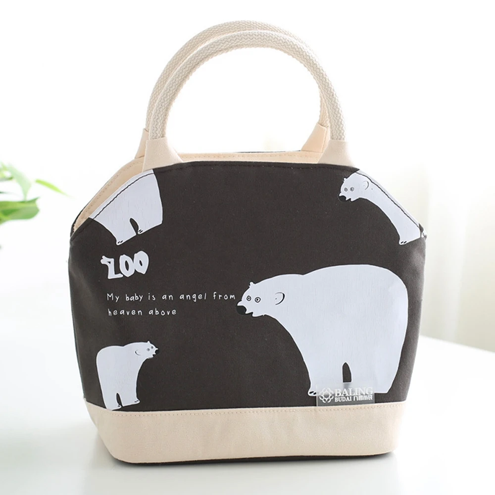 Новая модная красивая Холщовая Сумка для ланча с принтом утолщенная