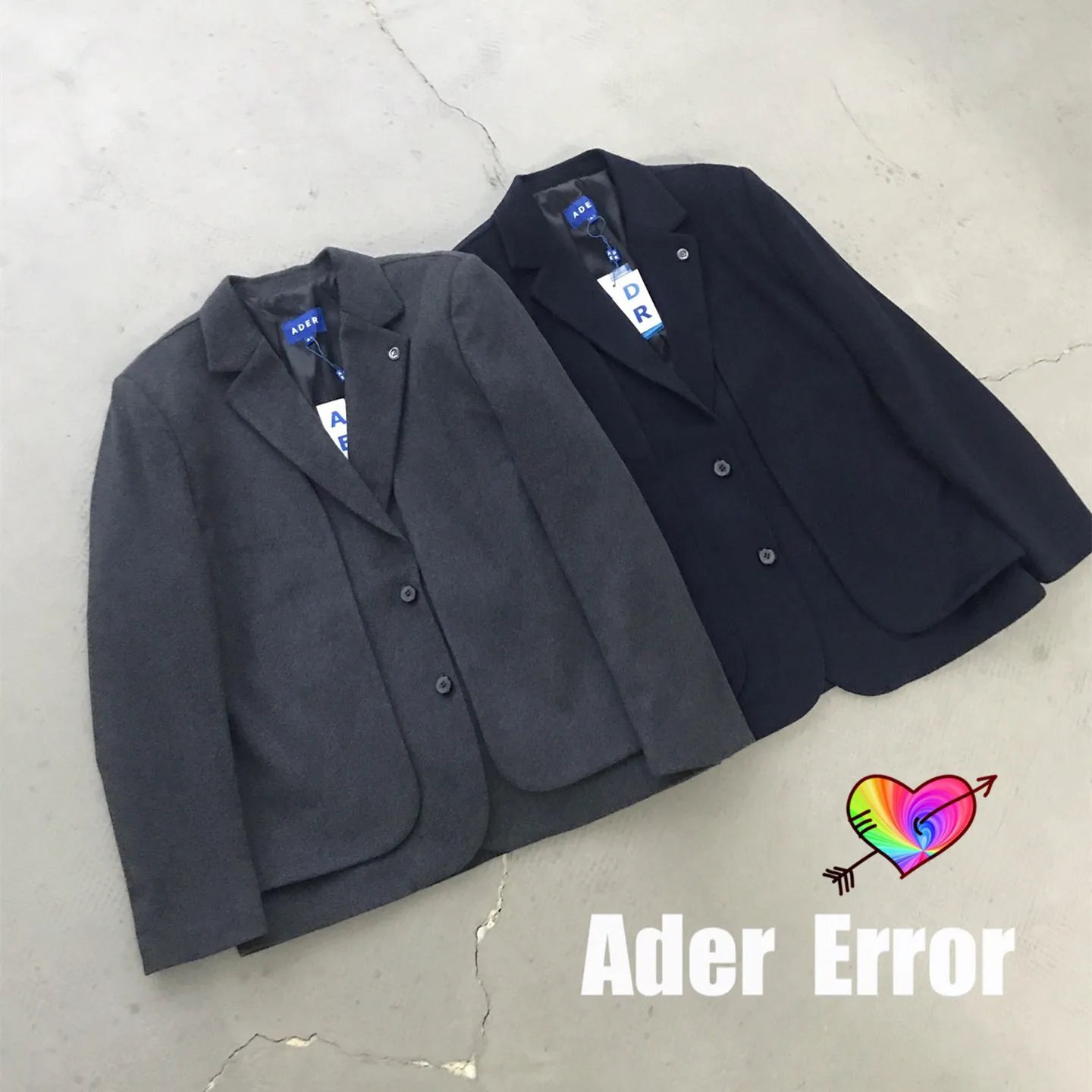 

ADER ERROR Coats 2021SS Men Women 1:1 High Quality Wool Blends Adererror Overcoat Black Grey ADER Blazer