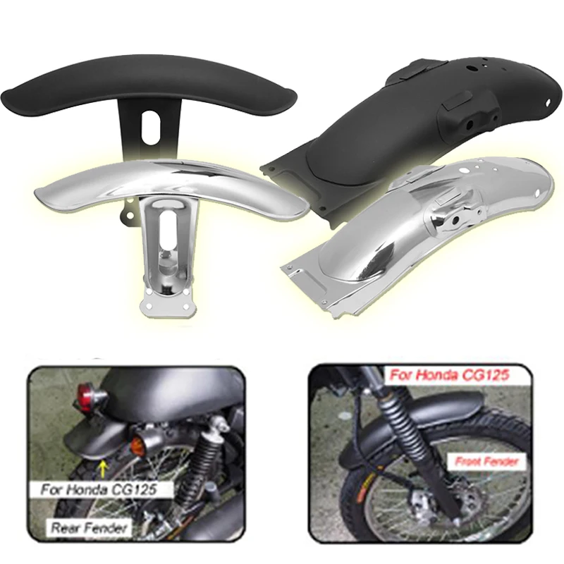 Универсальное черное/хромированное мотоциклетное переднее/заднее крыло