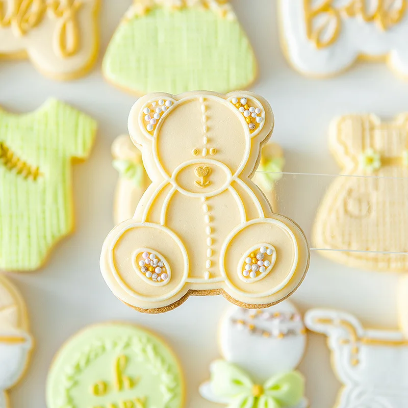 Acrylic Baby Birthday Embossed Mold Fondant Sugar Craft Cookies Embosser Cutter Stamp Cake Decorating Tools | Дом и сад