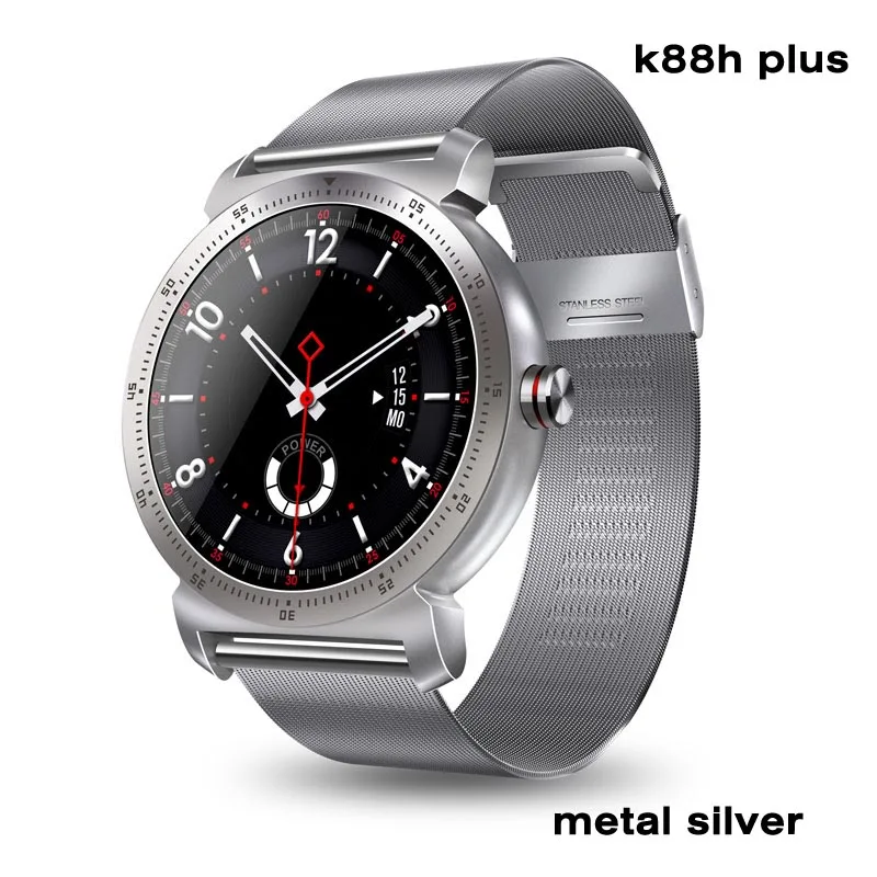 Metal silver Greentiger K88H плюс Bluetooth Смарт-часы мужские монитор сердечного ритма фитнес-трекер IP67 водонепроницаемые спортивные Смарт-часы Android IOS - Цвет: Metal silver