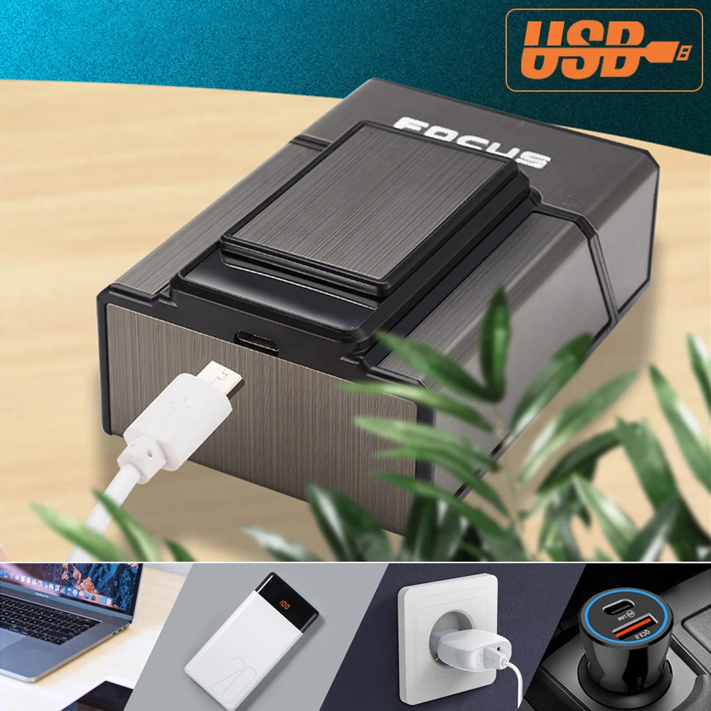 Чехол для прикуривателя с USB-зарядкой металлическая ветрозащитная прикуриватель