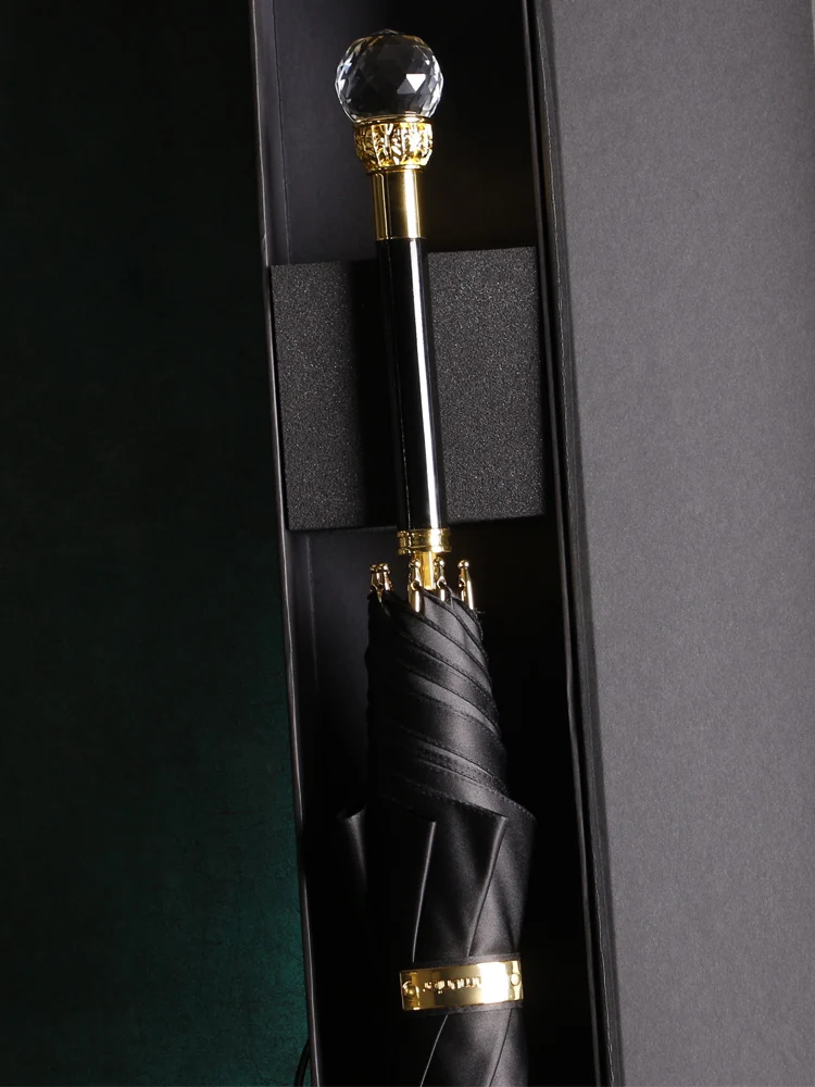 Прозрачный зонт с длинной ручкой черный водостойкий оригинальный двухслойный