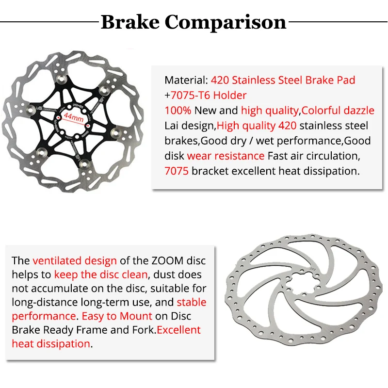 

Floating Rotor MTB Disc Brake Rotor 160/180/203mm Strong Heat Dissipation DH Disc Rotors Hydreaulic Brake Pad Mountain Bike Part