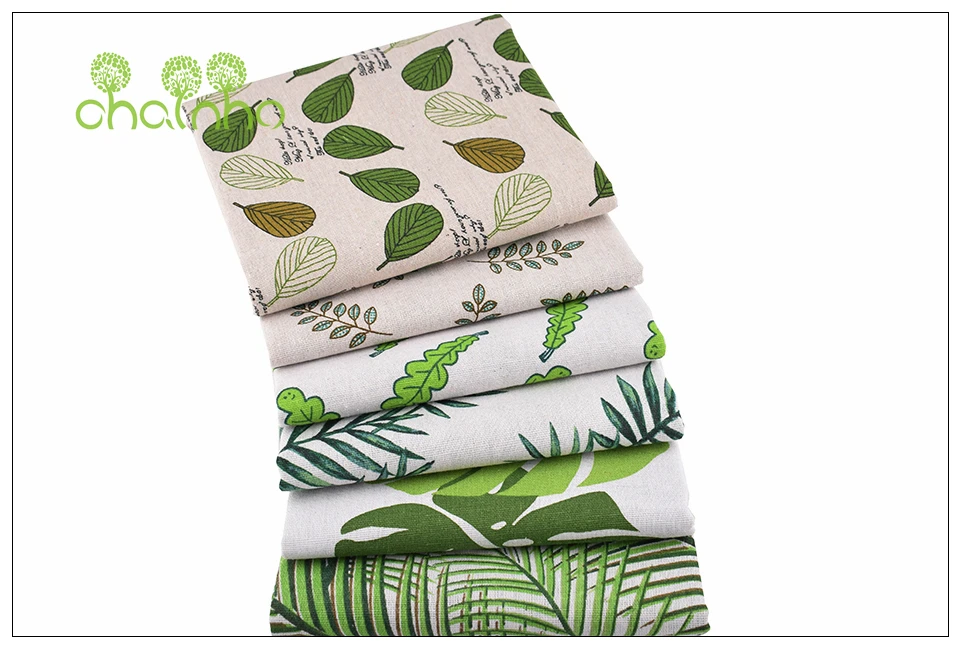 Chainho, серия Green Leaves, хлопковая льняная ткань с принтом для самостоятельного шитья и шитья дивана, скатерти, занавески, сумки, материал подушки
