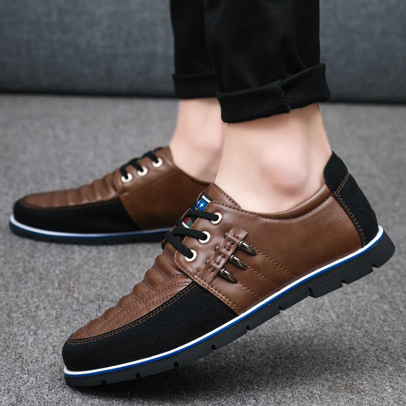 

Fashion Men Casual Shoes Quality Leather Men Buiness Formal Shoes Brand Men Oxfords Handmade Splice Man Footwear Plus Size 38-48