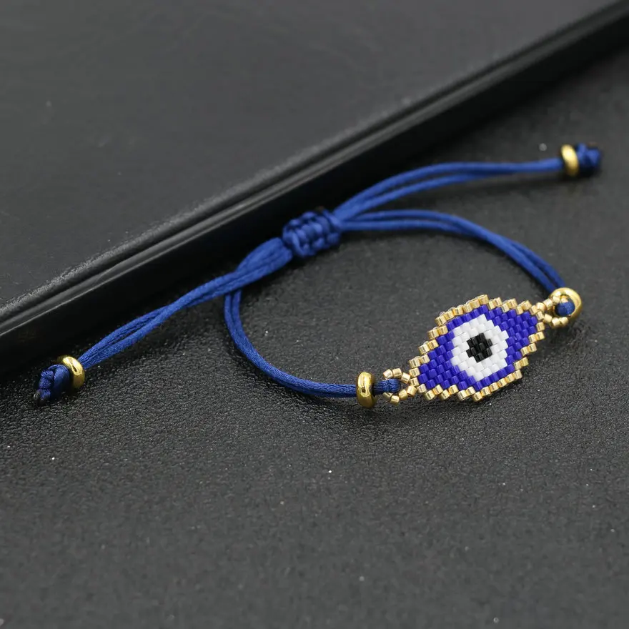 Минимализм ручной работы с клипсами Дурной глаз бусины браслет для мужчин и