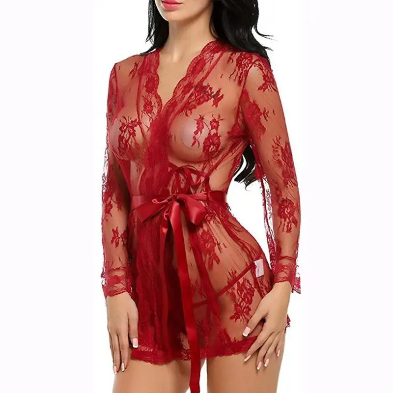 Сексуальное эротическое кружевное ночное белье женское прозрачная комбинация |