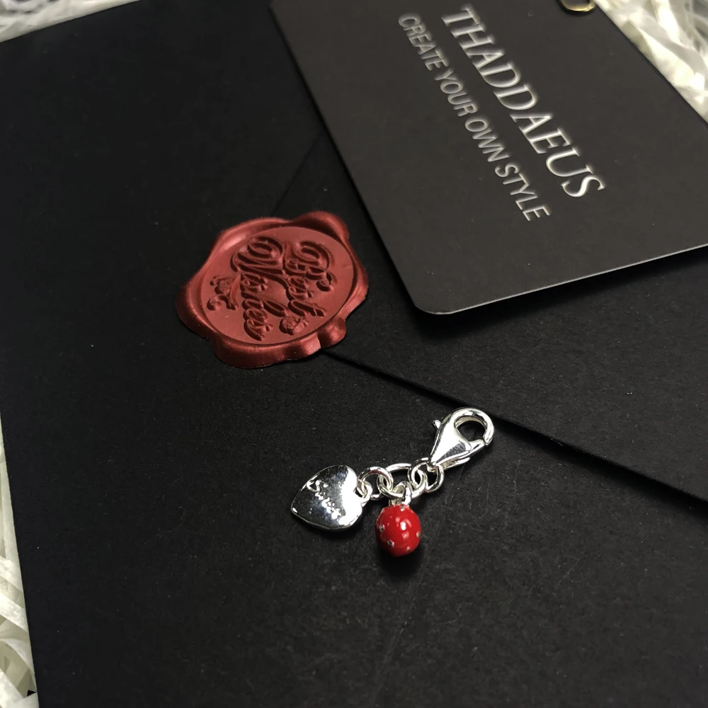 

Charm Necklace Sweet Heart Strawberry & Tree,2020 Spring Fashion Jewelry Europe 925 Sterling Silver Romantic Gift For Women