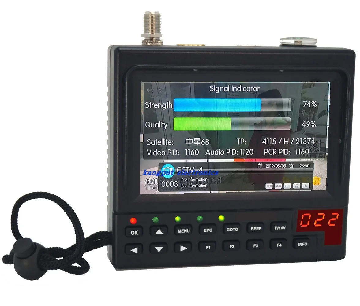 4 3 дюймов Портативный DVB S2 Цифровой спутниковый Finder и монитор Full HD S Sat метр KPT