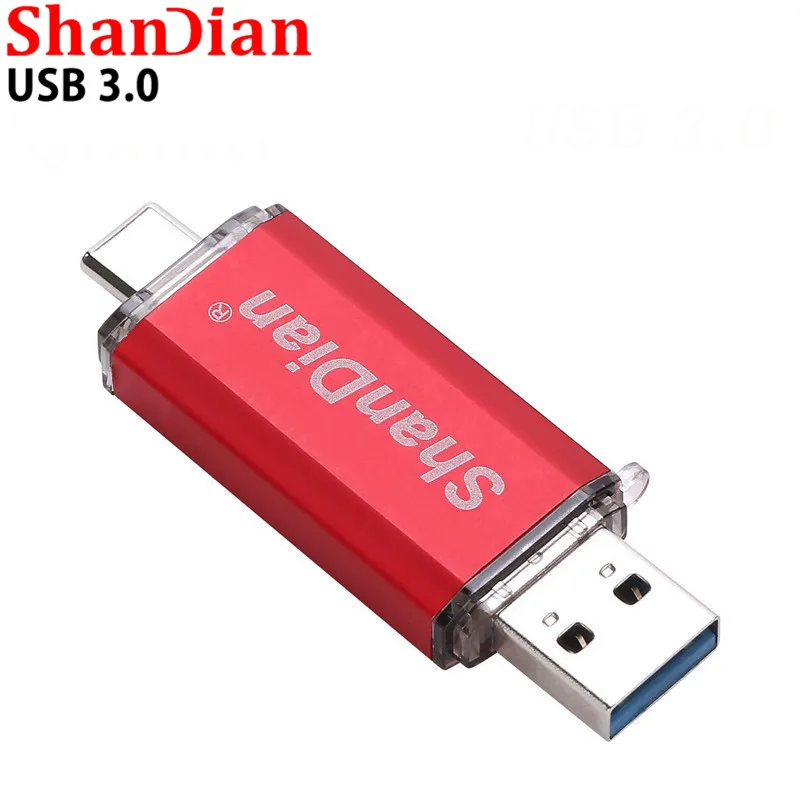 USB флеш накопитель SHANDIAN usb 3.0 Type C 3 0 Металлический на заказ 64/32/16/8 ГБ|USB