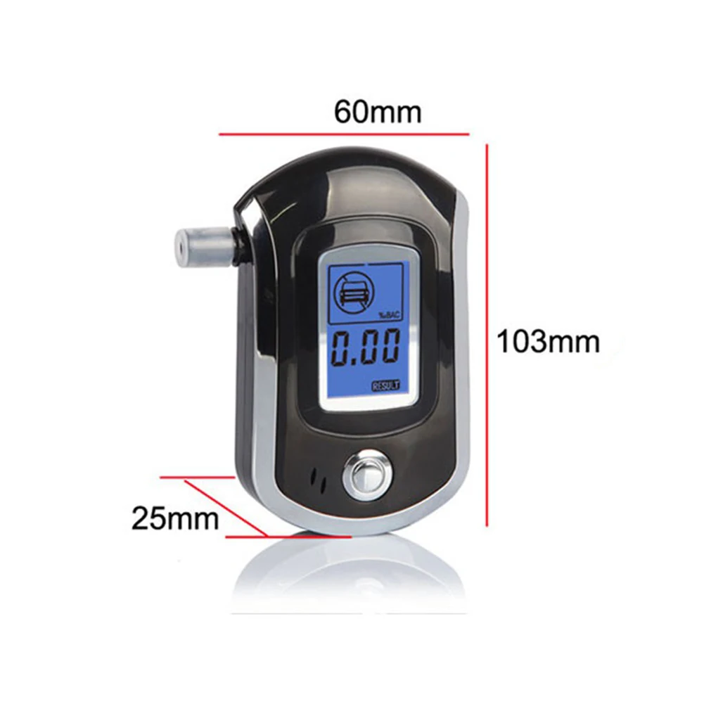 

Handheld Digital Breath Alcohol Tester Practical Breathalyzer Multi-functional Breath Drunk Driving Analyzer with 20 Mouthpieces