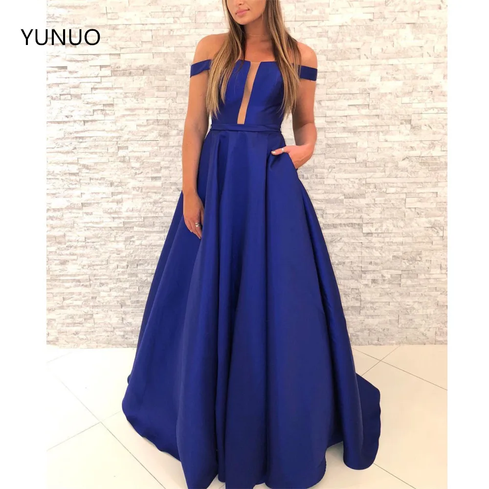 Платья YUNUO с открытыми плечами для выпускного вечера прозрачные сетчатые