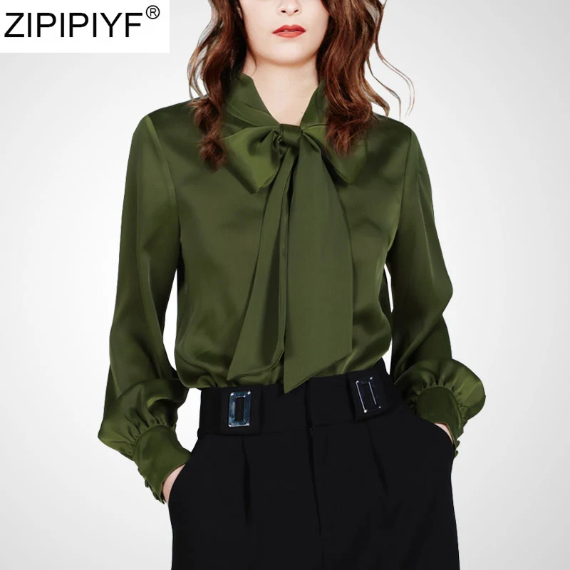 New Spring Shirt Women Blouse Long Sleeve Slim Work Blouse Shirts Elegant Women's Office Casual Blouses Fashion Bow Tops