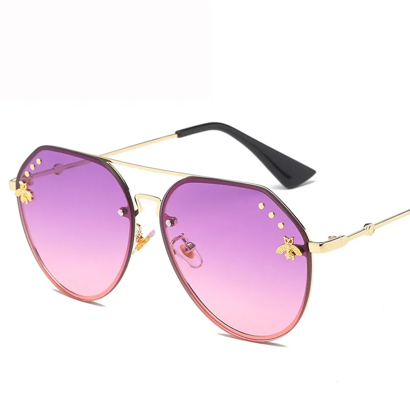 

Oversize Round Sunglasses Men Women Little Bee Diamond Sun Glasses Brand Designer Female Shades UV400 Polarized Sunglasses
