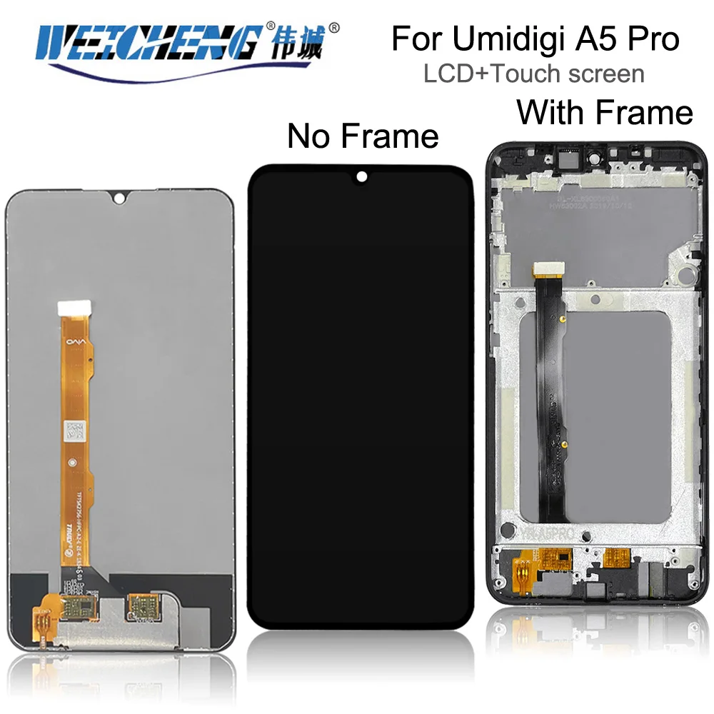 ЖК дисплей и сенсорный экран с рамкой для UMI Umidigi A5 Pro 6 3 дюйма черный в сборе