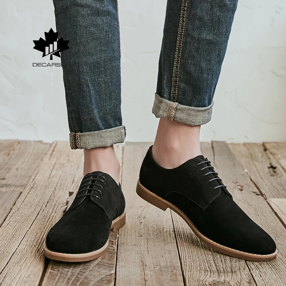 Новинка 2020 Черная мужская повседневная обувь Мужская модная замшевая офисная